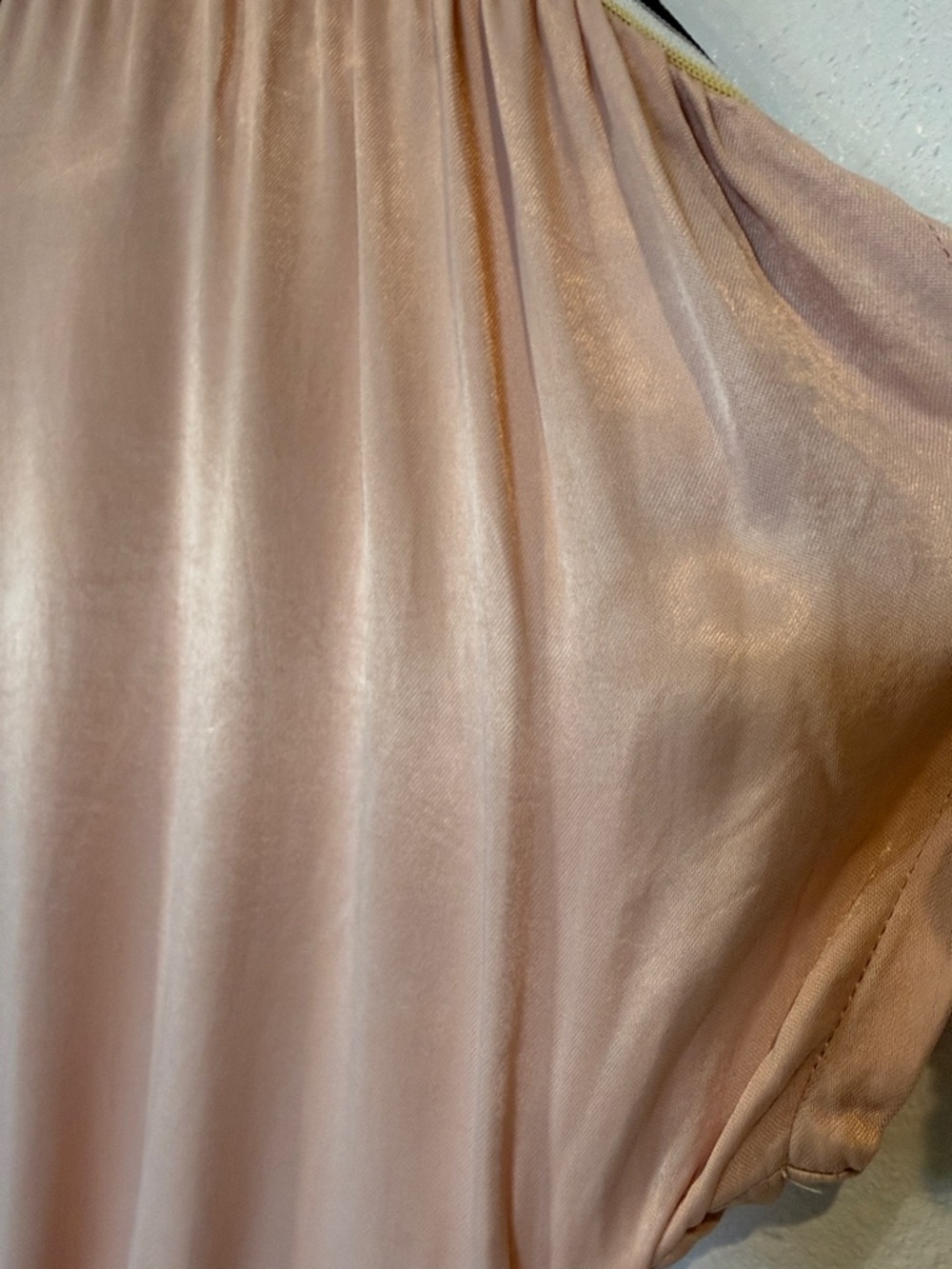 Zara Dusty Pink Maxi Dress with Striped Neck Trim - Picture 10 of 10